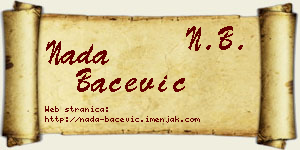 Nada Bačević vizit kartica